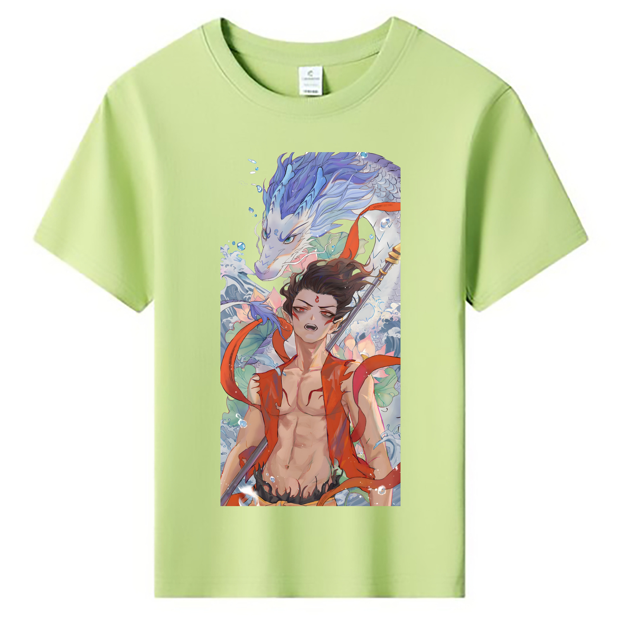 （画像用） Ne Zha 2 ナタ 魔童の大暴れ 綿100％キッズTシャツ（フロントプリント）